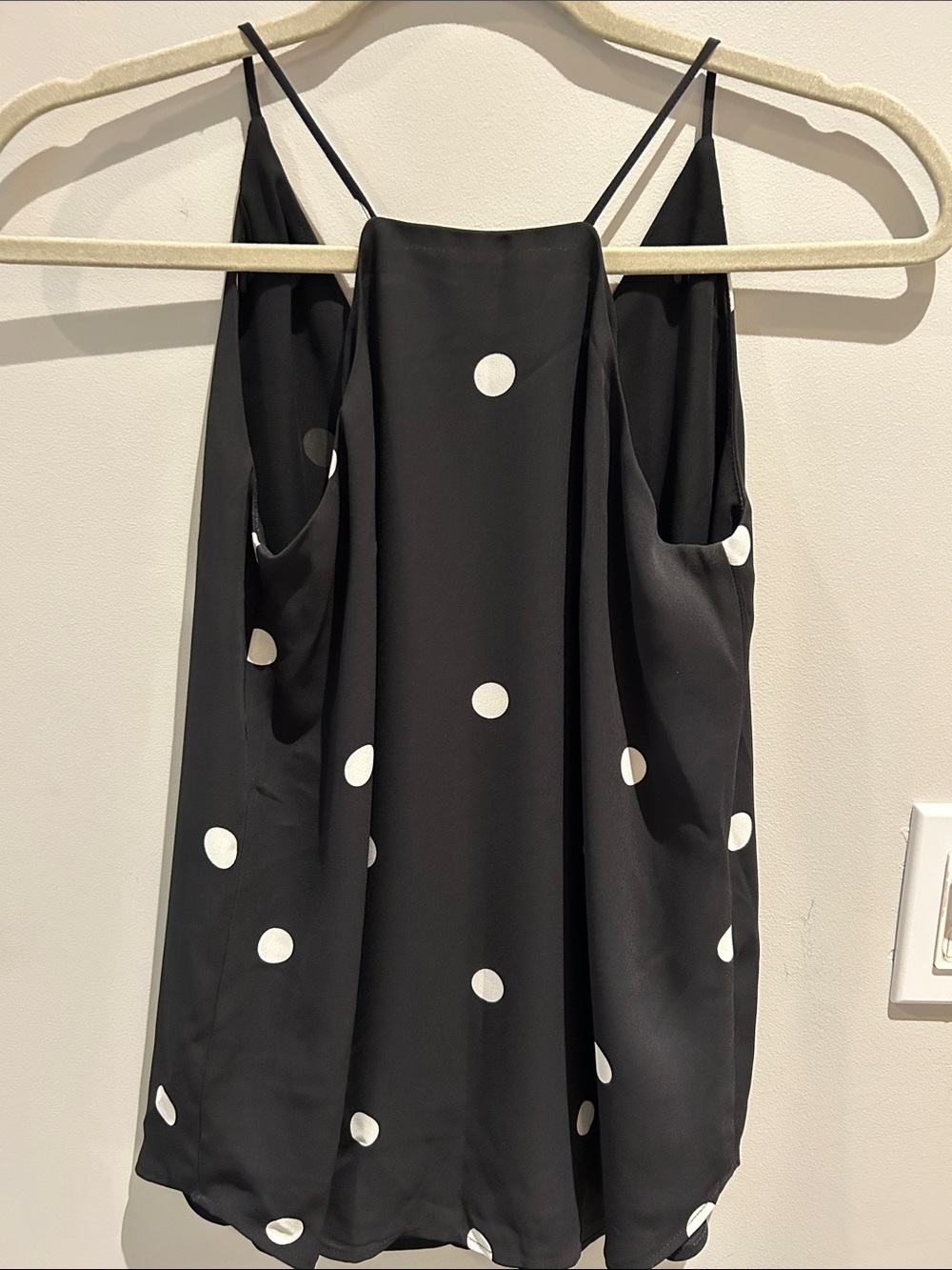 LOFT Black & White Polka Dot Spaghetti Strap Blouse - Picture 3 of 5